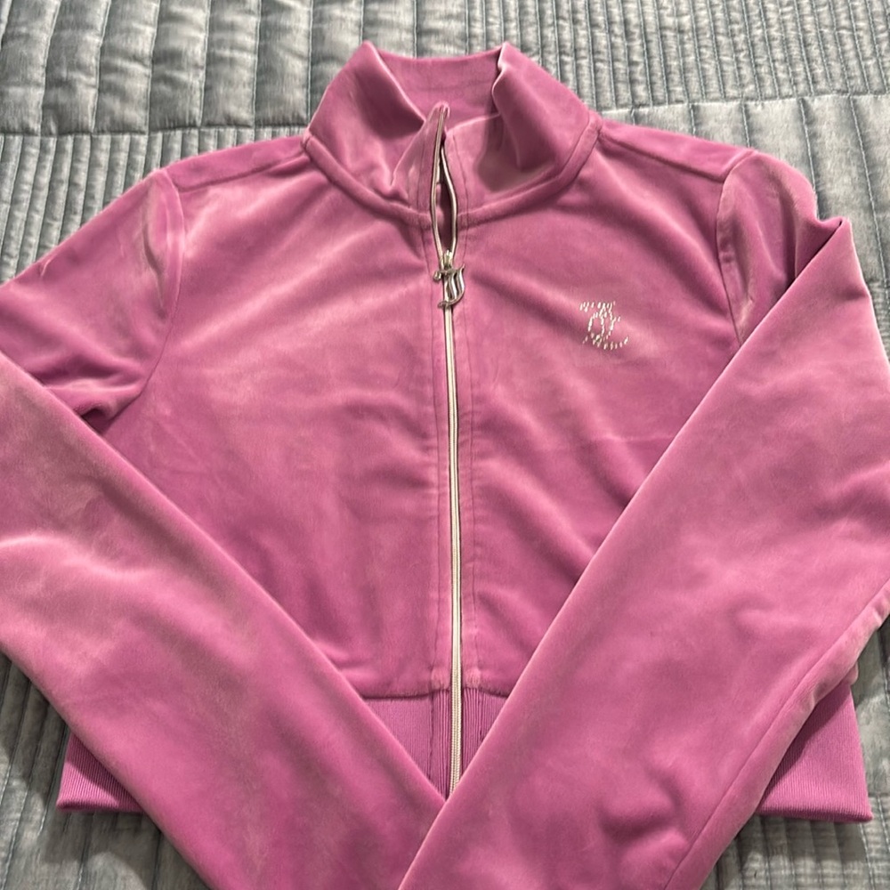NWOT Juicy Couture Cropped Velour Zip Up Jacket Womens Size Small